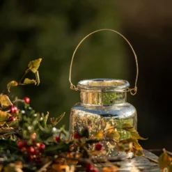 Mercury Glass Jar Lantern
