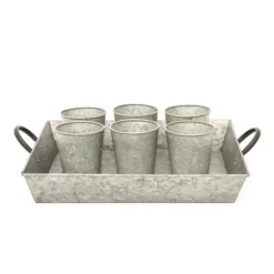 Galvanised Rectangular Tray With Blackened Handles 5 Galvanised Rectangular Tray With Blackened Handles -Cheap Plants Store pr2000031499 card3 lg