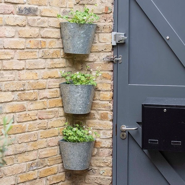 Galvanised Corner Wall Planters - Set Of 3 2 Galvanised Corner Wall Planters - Set Of 3 - Image 2