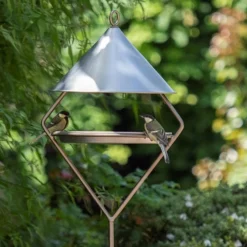 Bird Feeding Hut On Stake - Brushed Aluminium -Cheap Plants Store pr2000034007 card4 lg