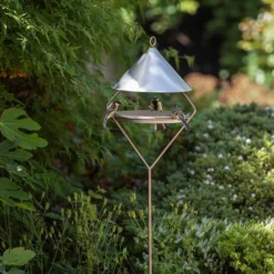 Bird Feeding Hut On Stake - Brushed Aluminium -Cheap Plants Store pr2000034007 card5 lg