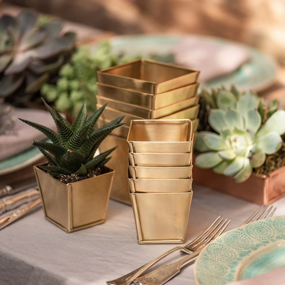 Brass Pots - Set Of 6 2 Brass Pots - Set Of 6 - Image 2