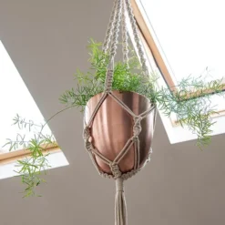 Macrame Hanger With Brushed Copper Pot -Cheap Plants Store pr2000038572 card5 lg