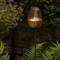 Tulip Stake Tealight Holder (adjustable Height) - Brushed Copper