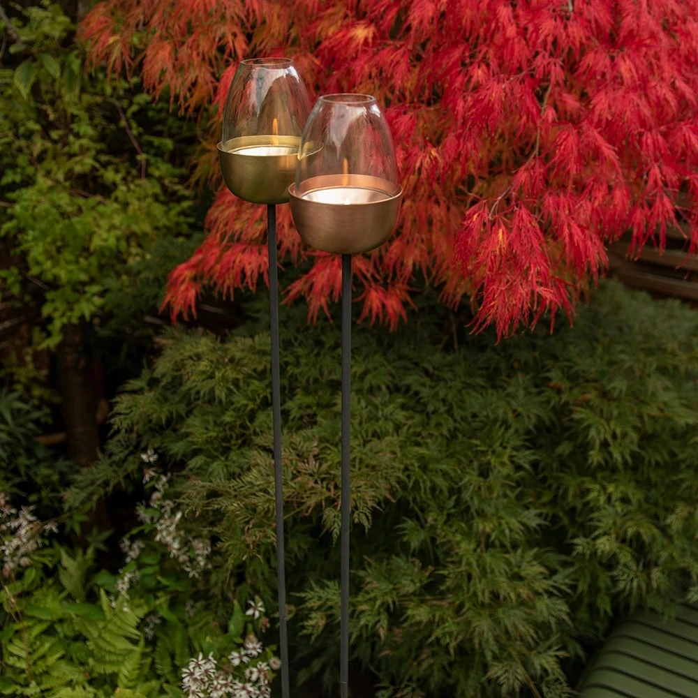 Tulip Stake Tealight Holder (adjustable Height) - Brushed Copper 6 Tulip Stake Tealight Holder (adjustable Height) - Brushed Copper - Image 6