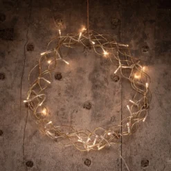 Metal Wreath Of Gold With LEDs