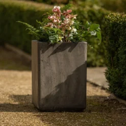 Tall Cement Cube Pot - Waxed -Cheap Plants Store pr2000046318 card4 lg
