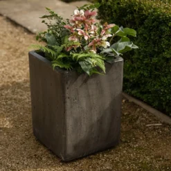 Tall Cement Cube Pot - Waxed -Cheap Plants Store pr2000046318 card5 lg