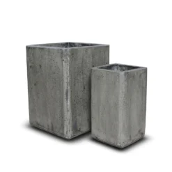 Tall Cement Cube Pot - Waxed -Cheap Plants Store pr2000046318 card6 lg