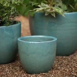 Glazed Terracotta Pot - Reef Blue -Cheap Plants Store pr2000046329 card3 lg