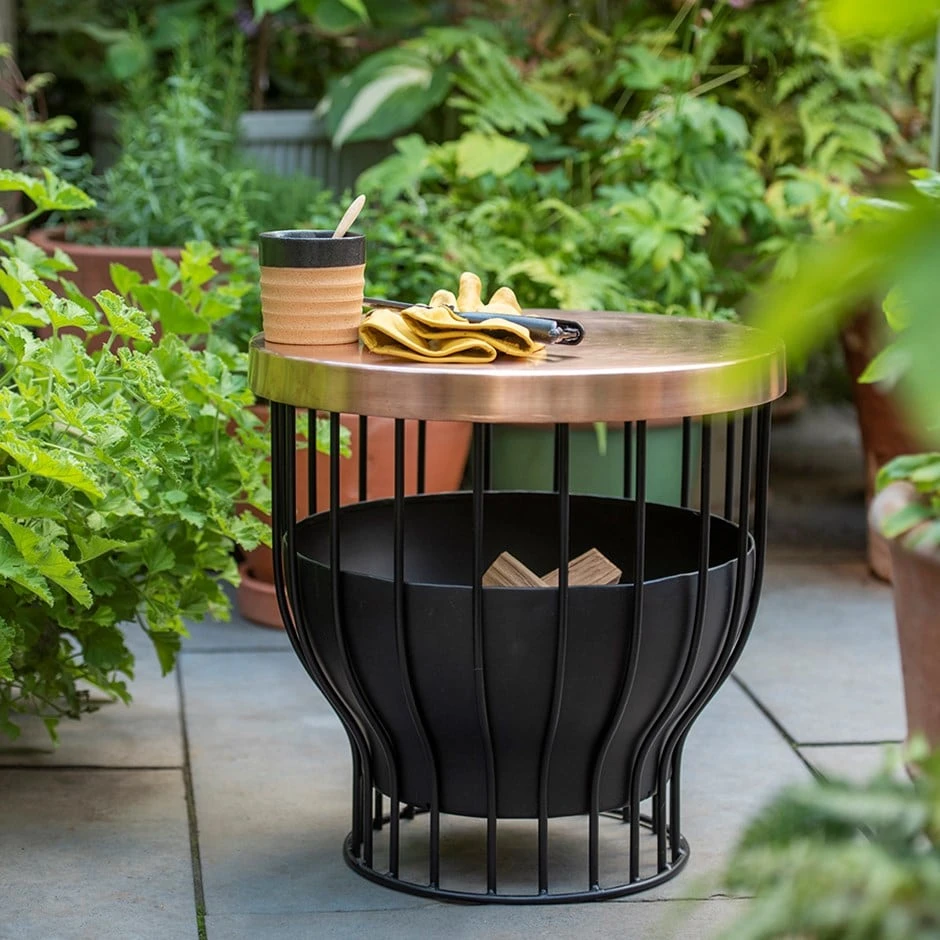 Fire Basket/table With Copper Top 1 Fire Basket/table With Copper Top