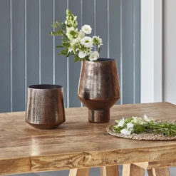 Glass Metallic Plant Pot - Bronze