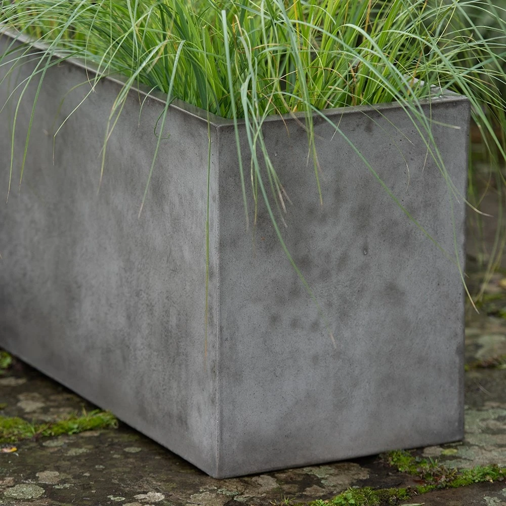 Rectangular Terrace Planter - Weathered Cement 5 Rectangular Terrace Planter - Weathered Cement - Image 5