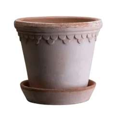 Scalloped Tapered Plant Pot With Saucer - Terracotta -Cheap Plants Store pr2000049052 card5 lg